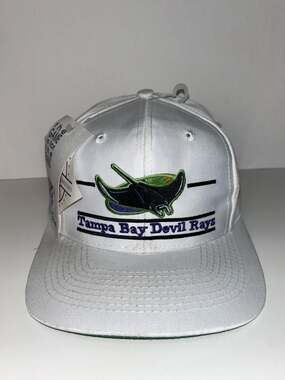 Vintage MLB Tampa Bay Devil Rays The Game Split Bar Twill Snapback Cap / Hat